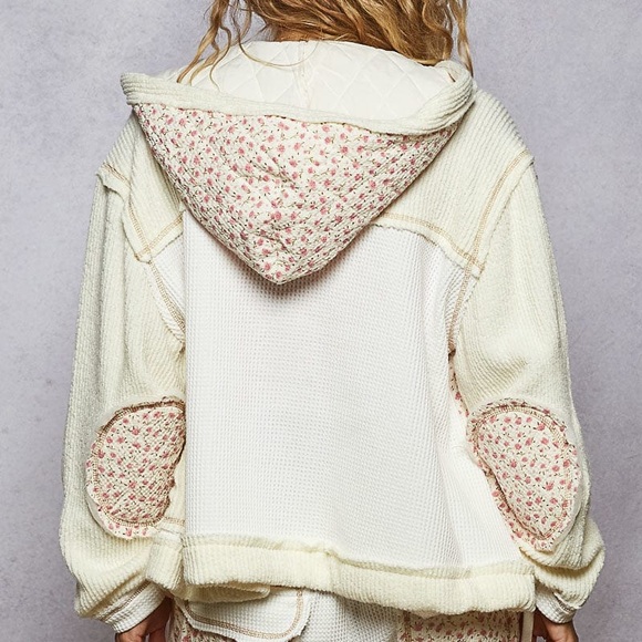 POL Cozy Quilted Hoodie Jacket, NEW  – Size Large - Picture 5 of 6